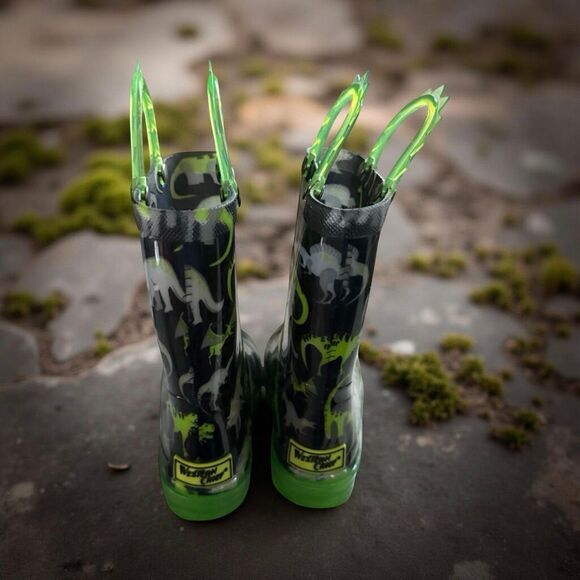 WESTERN CHEIF Toddler Wade Dinosaur Lighted Black Boots Size 10 - Picture 6 of 9